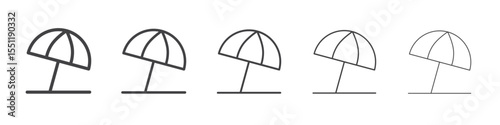 Beach umbrella icon outline ilustration vector symbol