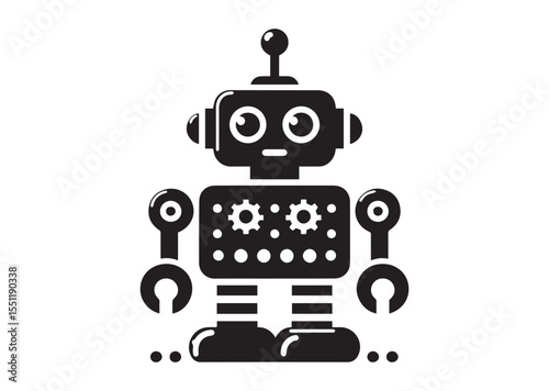 Toy Robot silhouette vector, Robot Icon