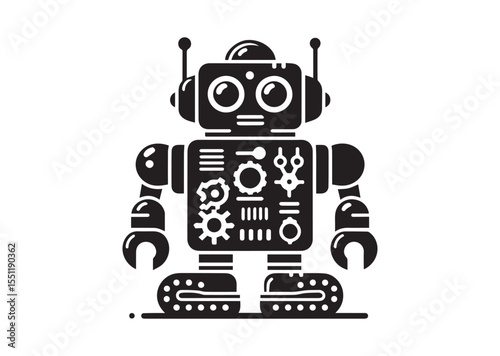 Toy Robot silhouette vector, Robot Icon