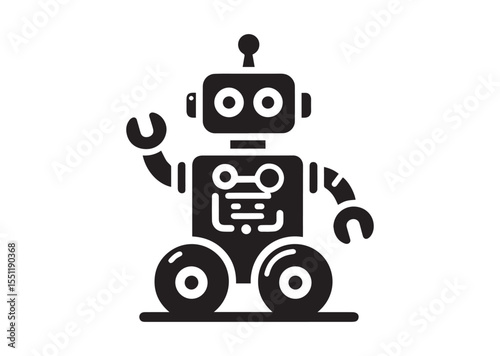 Toy Robot silhouette vector, Robot Icon