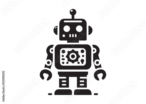 Toy Robot silhouette vector, Robot Icon
