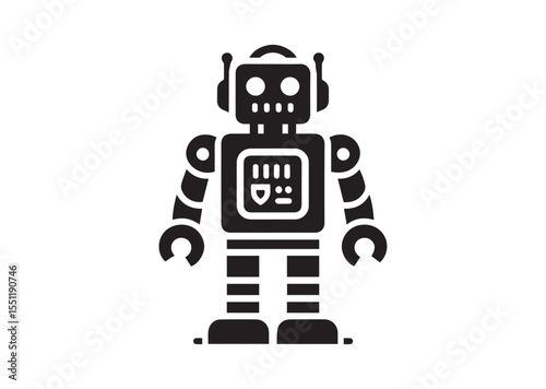 Toy Robot silhouette vector, Robot Icon