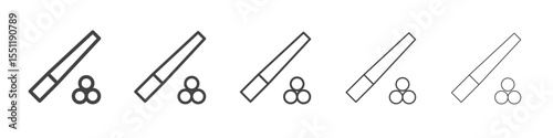 billiard cue balls icon outline ilustration vector symbol