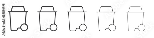 Bin icon outline ilustration vector symbol