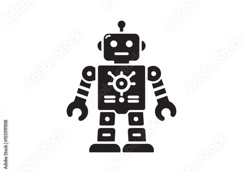 Toy Robot silhouette vector, Robot Icon