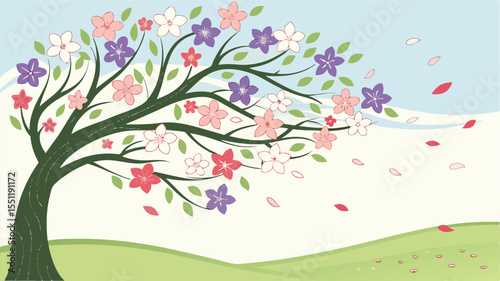 spring tree with flowers