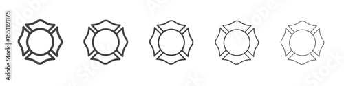Blank Fire Department badge icon outline ilustration vector symbol