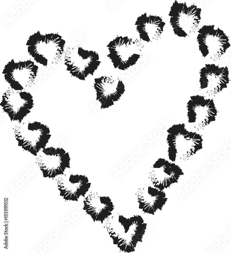 Fuzzy Leopard Print Heart Outline - Wild Artistic Love Symbol
