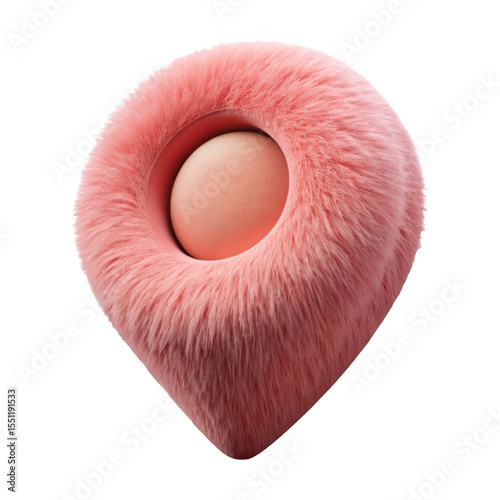 3d rendered pink fuzzy heart with inner orb