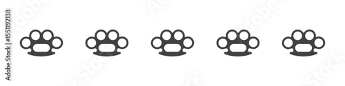 brass knuckles icon outline ilustration vector symbol