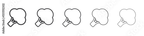 broccoli icon outline ilustration vector symbol