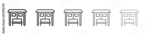 Bus stop stand icon outline ilustration vector symbol