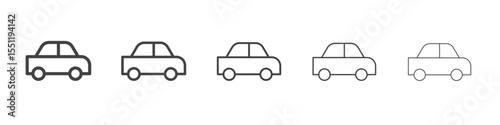 Car icon outline ilustration vector symbol