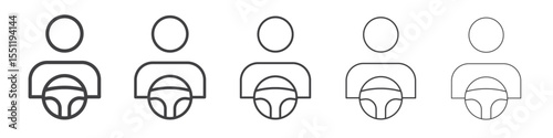 car driver icon outline ilustration vector symbol