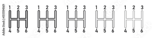 car manual shift lever icon outline ilustration vector symbol