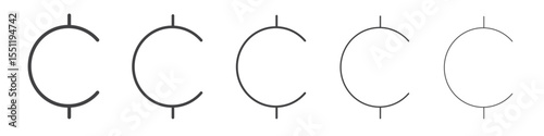 Cent icon outline ilustration vector symbol