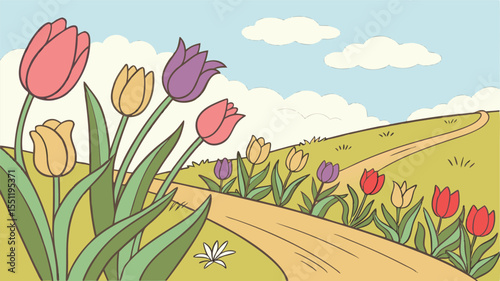 spring flowers and tulips
