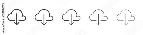Cloud download icon outline ilustration vector symbol