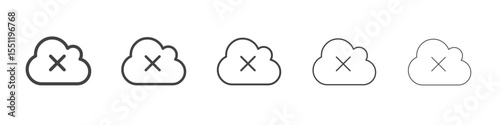 Cloud off icon outline ilustration vector symbol