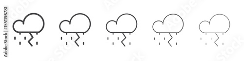Cloud storm icon outline ilustration vector symbol