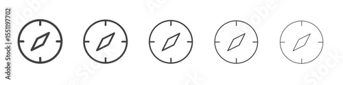 compass navigation icon outline ilustration vector symbol