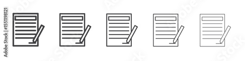 Contract signing icon outline ilustration vector symbol