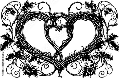 heart with floral ornament