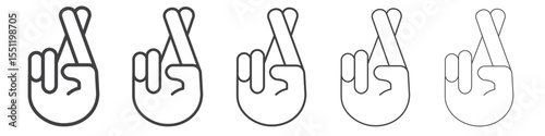 Crossed fingers icon outline ilustration vector symbol