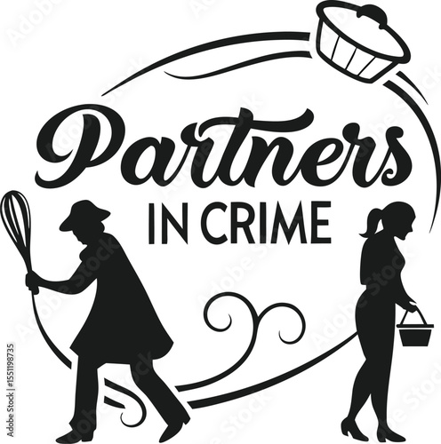 partners in crime typography design print ready file download