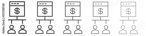 Crowdfunding icon outline ilustration vector symbol