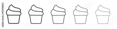 Cupcake icon outline ilustration vector symbol