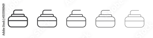 Curling icon outline ilustration vector symbol