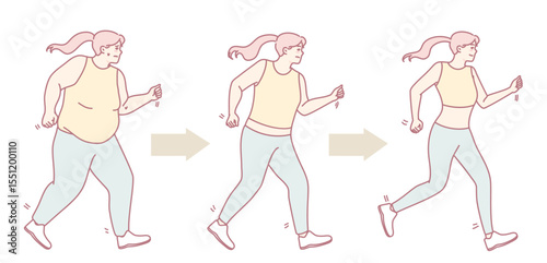 An illustration of the remarkable transformation from a sedentary to an active lifestyle through running