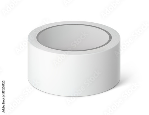 Blank adhesive tape roll mockup. Vector illustration isolated on white background. Easy to use for presentation your product, idea, design. EPS10.