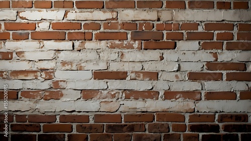 Distressed brick wall with visible mortar cracks and faded reddish-brown hues, showcasing a stark reversal of tones and values.