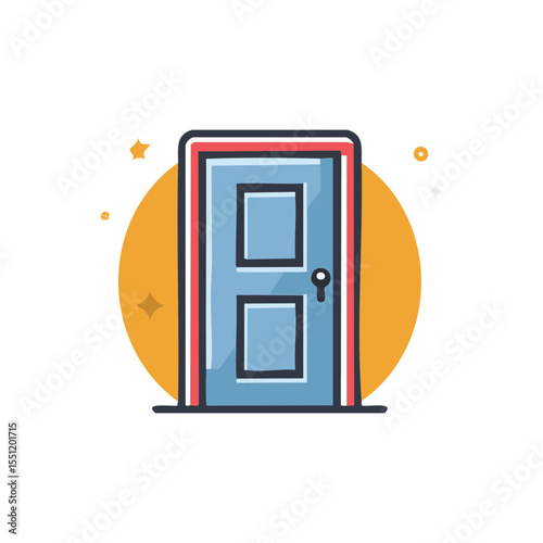 Simple Flat Minimalist Door Icon