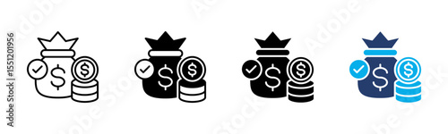 Finance icon sheet multiple style collection
