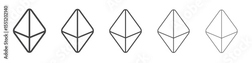 Diamond icon outline ilustration vector symbol