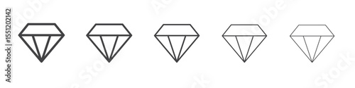 Diamond icon outline ilustration vector symbol