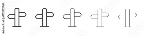 Direction sign icon outline ilustration vector symbol