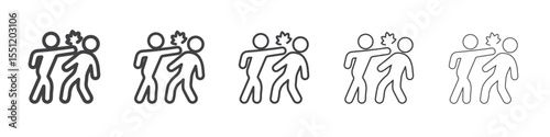 Domestic violence icon outline ilustration vector symbol