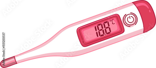 Pink Digital Thermometer Displaying Temperature in Degrees Celsius