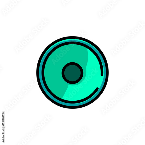 Circle design represents abstract object centered on white background simplicity style detail