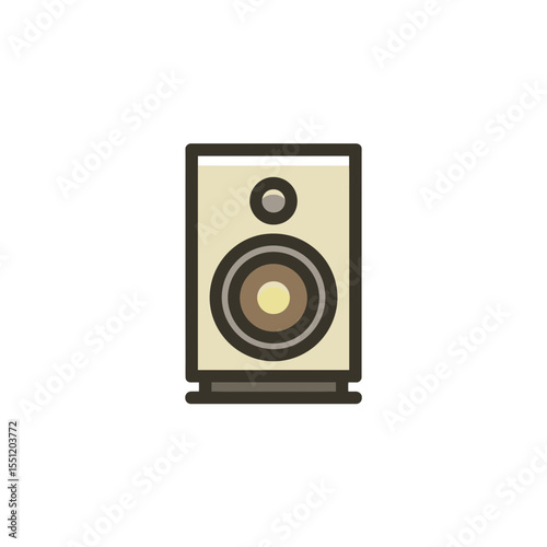Speaker icon displays sound digitally flat design studio