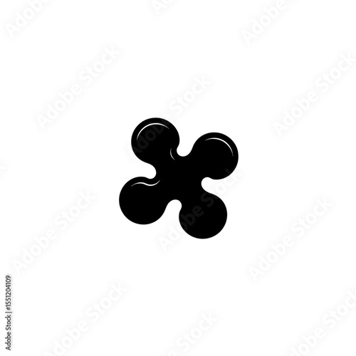 Abstract blossom shape depicts modern design in white scene flat lay