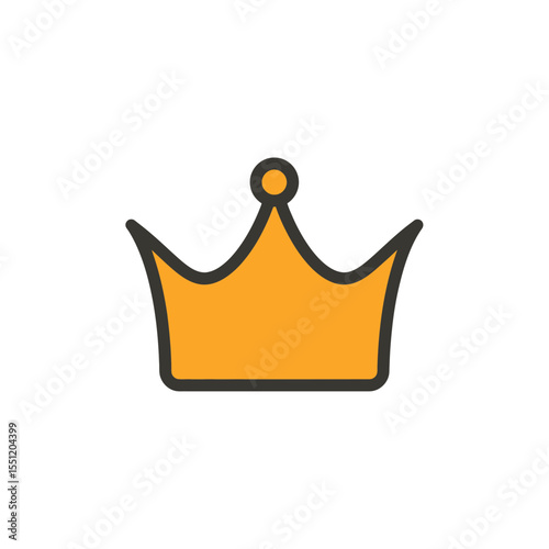 Golden crown reigns elegantly royalty symbol design icon illustration emblem