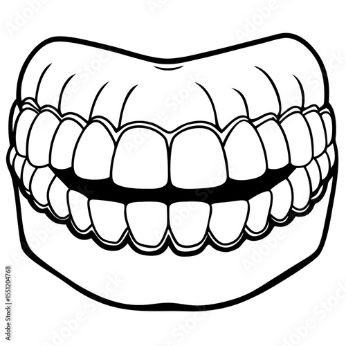 vector illustration of an open mouth