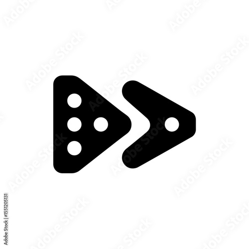 Double arrow advances content onscreen digital interface details