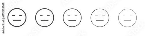 Expressionless emoji icon outline ilustration vector symbol