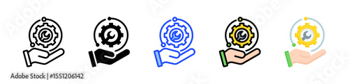 Technical Support Icon Collection With Multiple Styles